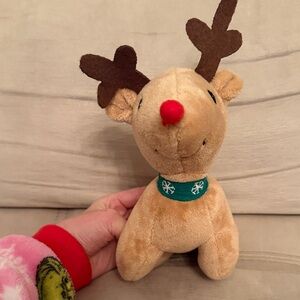 Plush Reindeer Toy with Red Nose